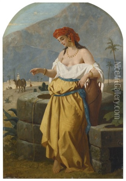 The Water Carrier Oil Painting - Enrico Fanfani