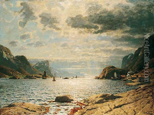 Over Fjorden Oil Painting - Adelsteen Normann