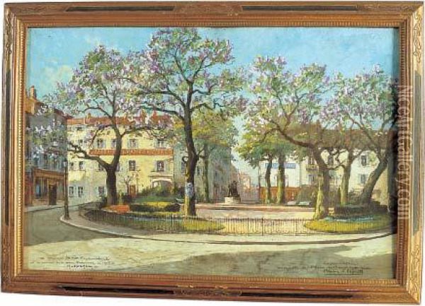 la Place De La Barre Oil Painting - Claude Honore Hugrel