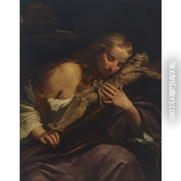 The Penitente Magdalene Oil Painting - Giovan Gioseffo dal Sole