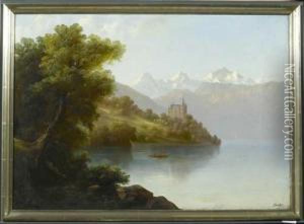 Eiger, Monch Und Jungfrau. Oil Painting - Hubert Sattler