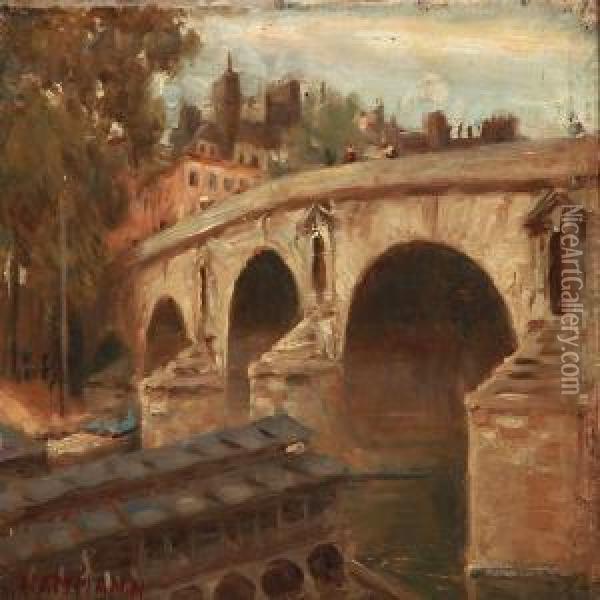 Pont Marie, Paris Oil Painting - Marius Hammann
