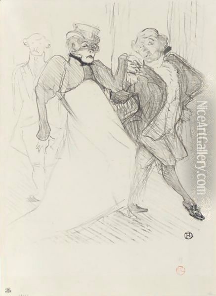 Rejane Et Galipaux, Dans Madame Sans-Gene Oil Painting - Henri De Toulouse-Lautrec