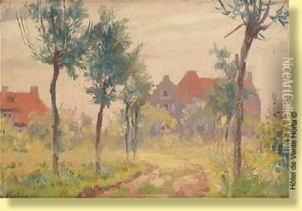 Sentier Flamand Au Zoute Oil Painting - Eugene Mahaux