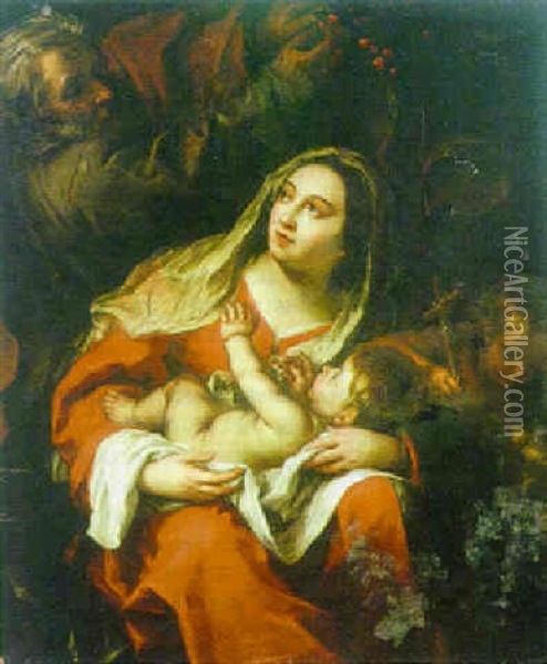 The Holy Family With St. John The Baptist Oil Painting - Juergen Ovens
