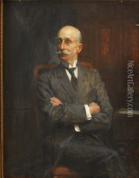 Portrait De Notable Oil Painting - Jean Joseph Weerts