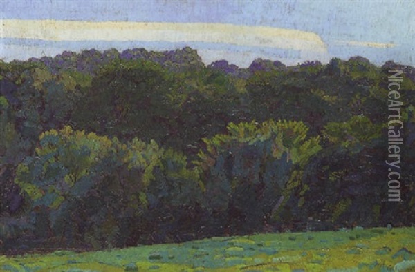 Landscape, Somerset Oil Painting - Harold Gilman