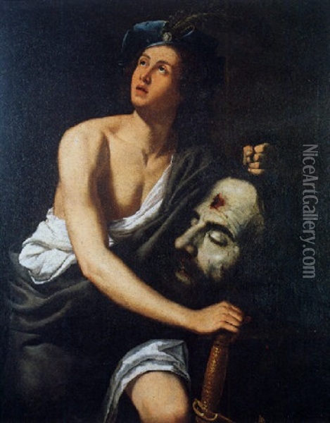 Davide E Golia Oil Painting - Artemisia Gentileschi