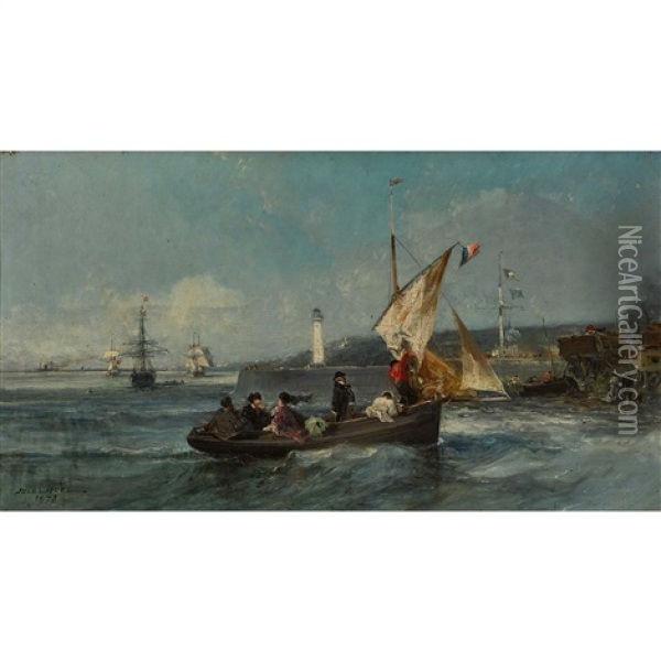 Le Port Oil Painting - Jules Achille Noel