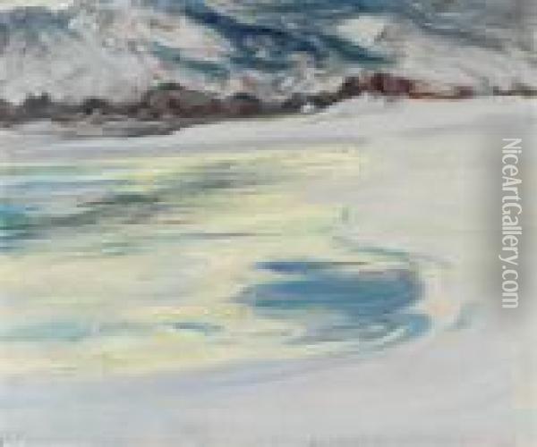 Vinterlandskap Oil Painting - Niels Gustav Wentzel