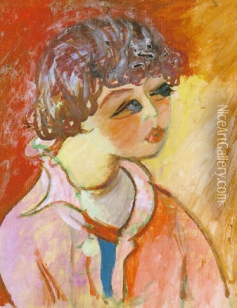 Portratt Av Ivan Oil Painting - Sigrid (Maria) Hjerten