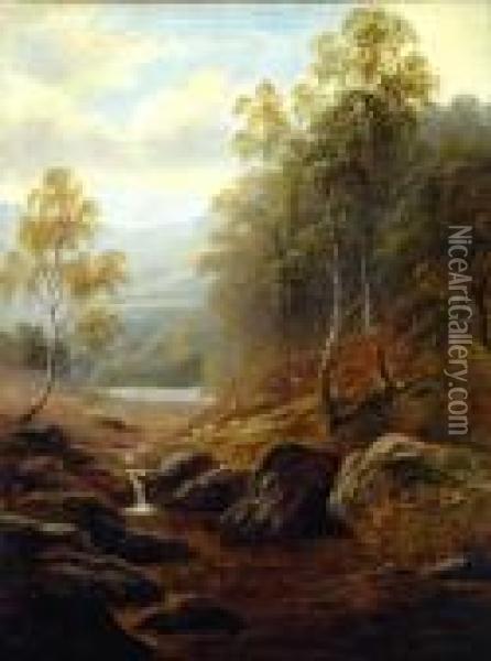 Mountain Stream Oil Painting - William Mellor
