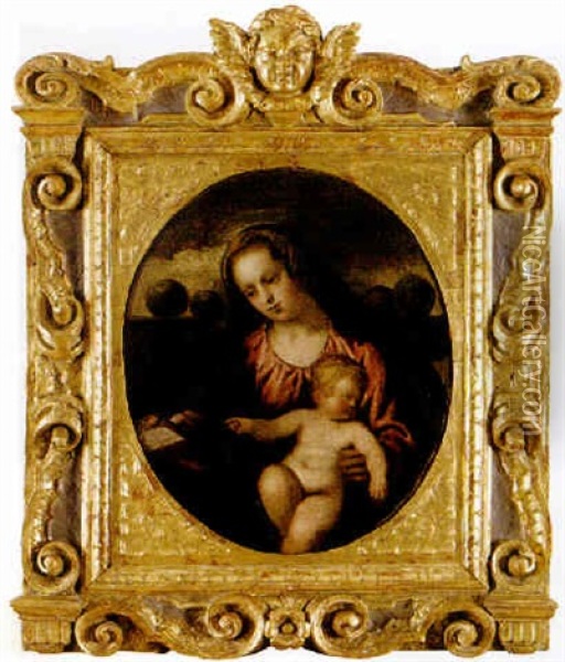 Madonnan Och Barnet Oil Painting - Carlo Caliari