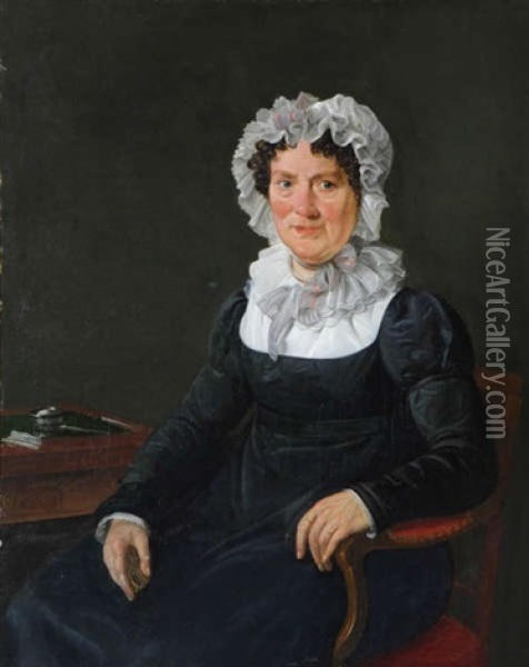 Portrait D'une Dame Bourgeoise Oil Painting - Jan Adriaan Antonie de Lelie