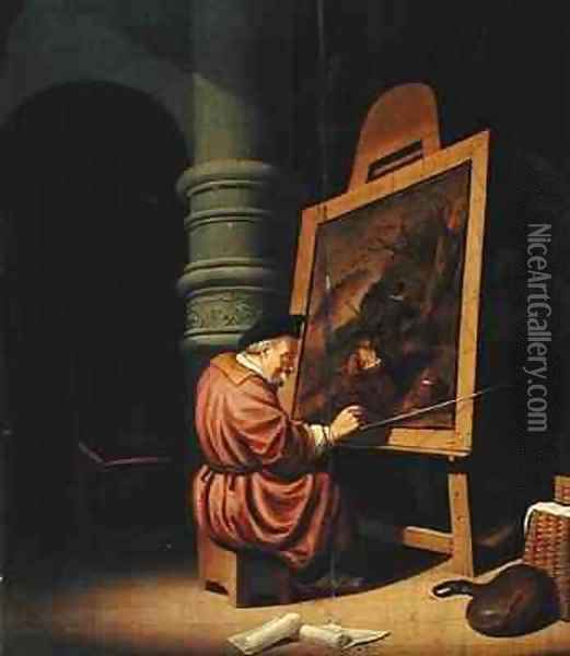Interior of a Studio or A Painter in his Studio Oil Painting - Adriaen van Gaesbeeck