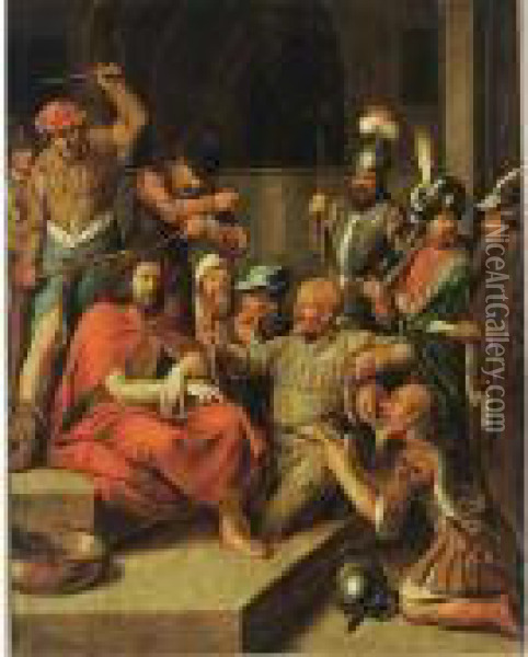 The Flagellation Of Christ Oil Painting - An Adriansz Van Staveren