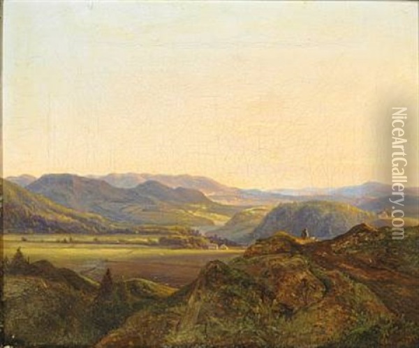 From Hardanger In Norway, Summer Oil Painting - Christian Ernst Bernhard Morgenstern