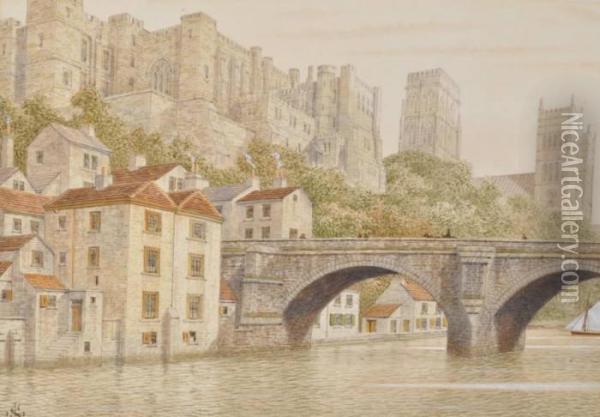 Durham Cathedral From The River Oil Painting - James Lawson Stewart