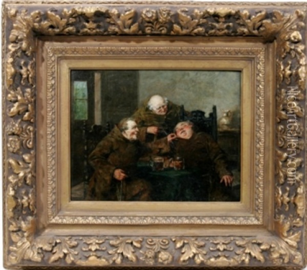 Monks Oil Painting - Alfons Spring