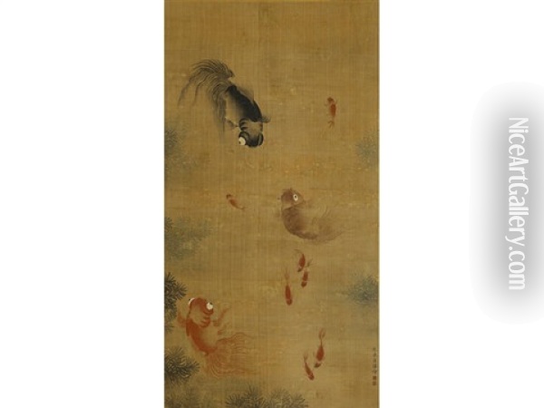 Goldfish Oil Painting -  Jiao Bingzhen