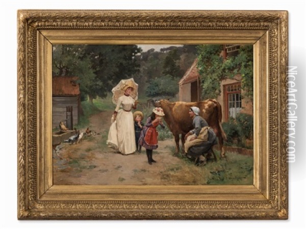 Visiting The Countryside Oil Painting - Emile Charles Dameron