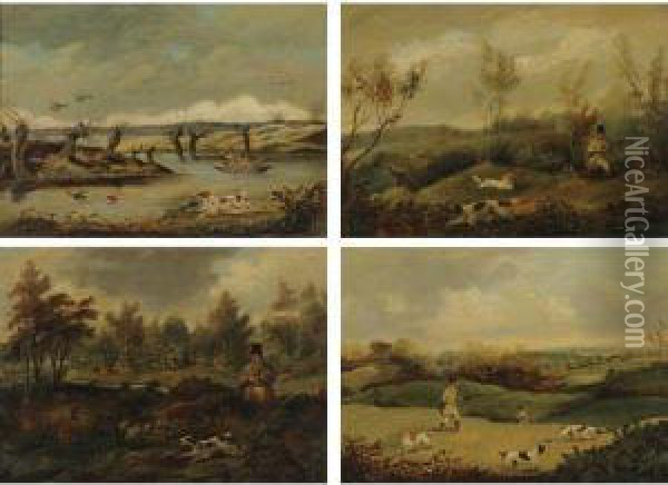 Out Shooting: Four Works Oil Painting - Henry Thomas Alken