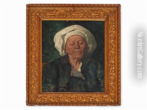Portrait Of A Peasant Woman Oil Painting - Wilhelm Maria Hubertus Leibl