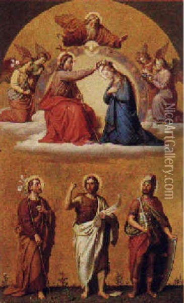 Jomfru Marias Kroning Oil Painting - Johann von Schraudolph
