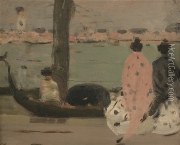 Venise, Femmes Et Gondoles Oil Painting - Eugene Lawrence Vail