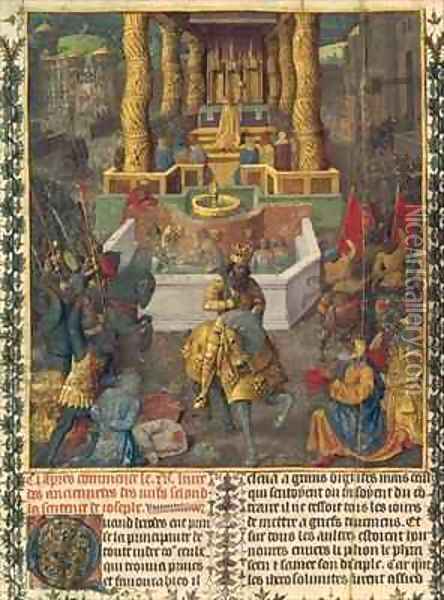 Entry of Herod into Jerusalem Oil Painting - Jean Fouquet