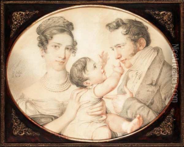 A Family Portrait Oil Painting - Giovanni Domenico Bossi