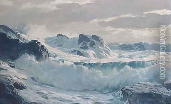 Wild Weather ca 1930 Oil Painting - Frederick Judd Waugh