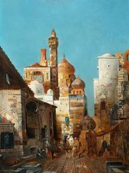 Scenes In An Oriental Town Oil Painting - George Sand