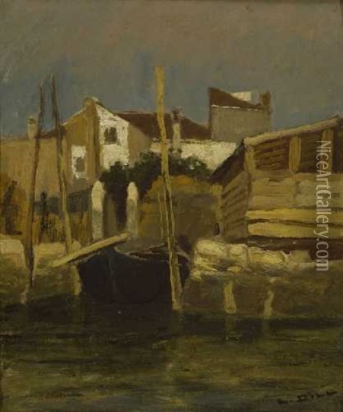 Im Hafen Von Sottomarina/chioggia Oil Painting - Ludwig Dill
