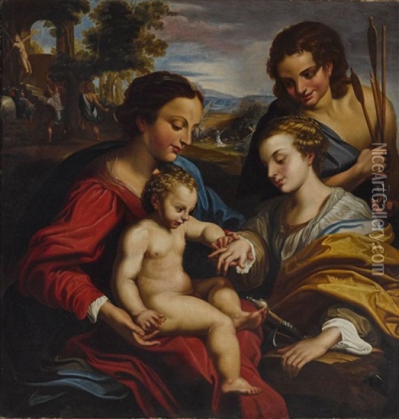 Die Mystische Verlobung Der Hl Katharina Oil Painting -  Correggio