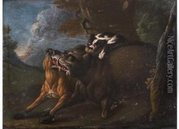 Jagdhunde Im Kampf Oil Painting - Wenzel Ignaz Prasch
