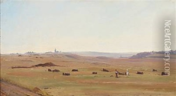Danish Heathland Oil Painting - Vilhelm (Joh. V.) Zillen