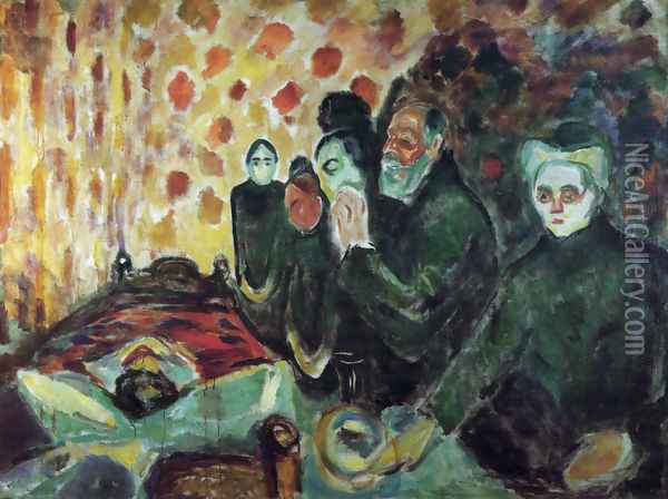 By the Deathbed Oil Painting - Edvard Munch