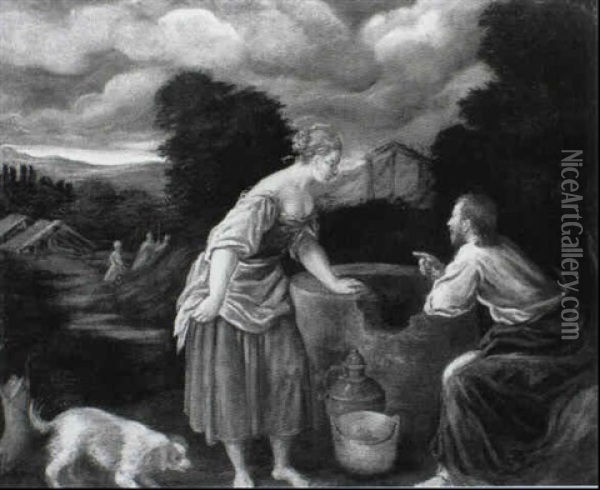 Cristo E La Samaritana Al Pozzo Oil Painting - Jacopo dal Ponte Bassano