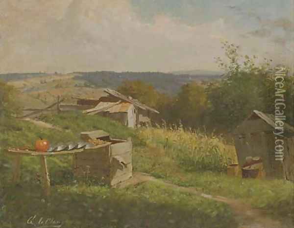 Landscape with Pumpkin Oil Painting - George Lafayette Clough
