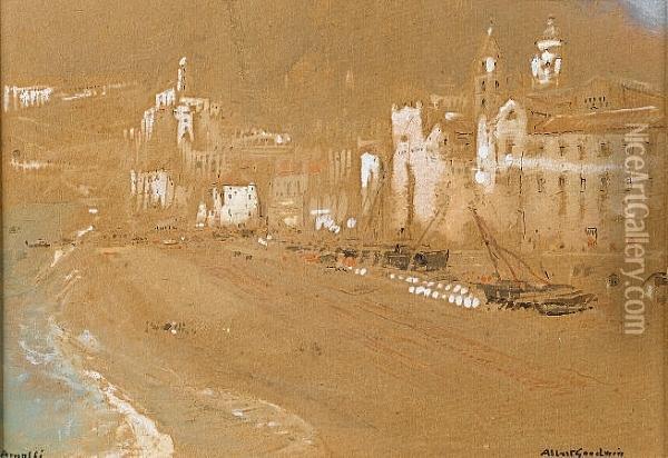 Amalfi Oil Painting - Albert Goodwin