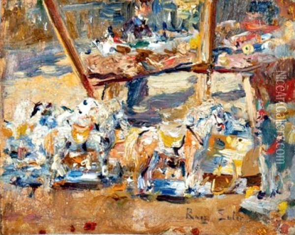 Feria Oil Painting - Joan Roig Soler