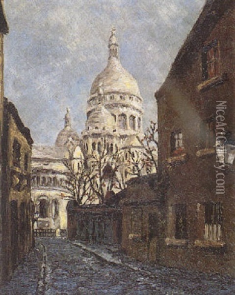 Montmartre, Le Sacre-coeur Oil Painting - Marcel Francois Leprin
