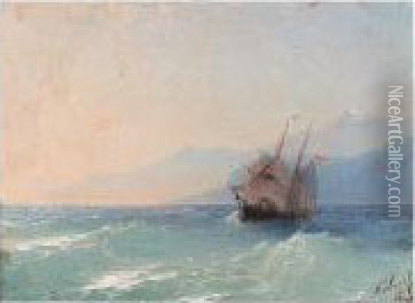 Shipping On The Black Sea Oil Painting - Ivan Konstantinovich Aivazovsky