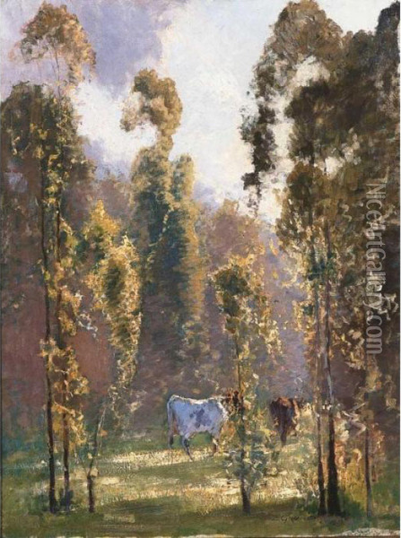 In Morning Sunlight, Richmond, New South Wales Oil Painting - Elioth Gruner