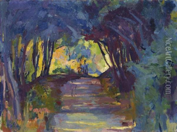 Waldweg Oil Painting - Giovanni Giacometti