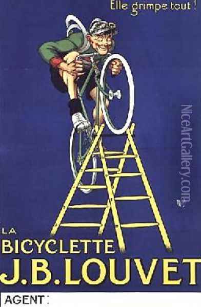 Itll climb anything advertisement for the JB Louvet bicycle Oil Painting - Michel, called Mich Liebeaux