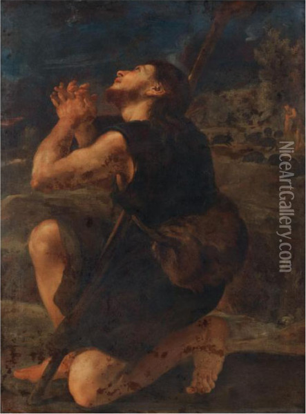 Praying Herder Oil Painting - Girolamo Troppa