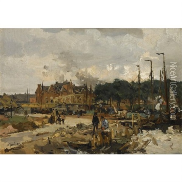 A View Of Amsterdam Oil Painting - Johan Hendrik van Mastenbroek