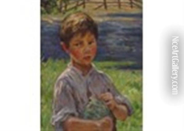 The Little Fisherman Oil Painting - Mia Arnesby Brown